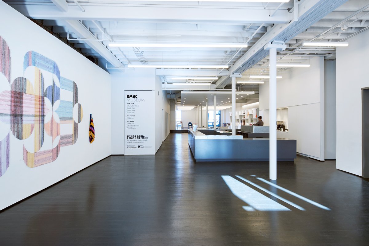 About KMAC
Art is the Big Idea. Craft is the Process.
715 West Main Street

Louisville, Kentucky 40202

502.589.0102

MUSEUM HOURS

Wednesday - Sunday 10a-5p

Monday &amp; Tuesday CLOSED

Admission to KMAC is free for students and children thanks to a generous donation from