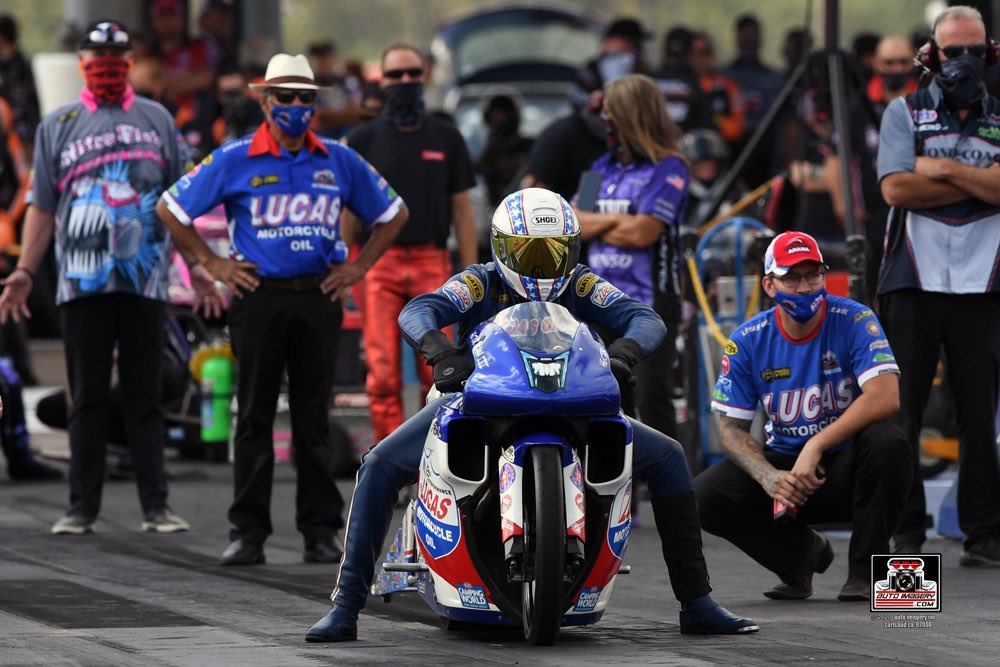 Made some adjustments to my <a href="/Lucas_Oil/">Lucas Oil Products</a> EBR during today's qualifying that secured us the no. 10 spot for tomorrow's eliminations. With a little more work, we should be the ones to beat. #SpringNats #LucasArana #NHRApsm