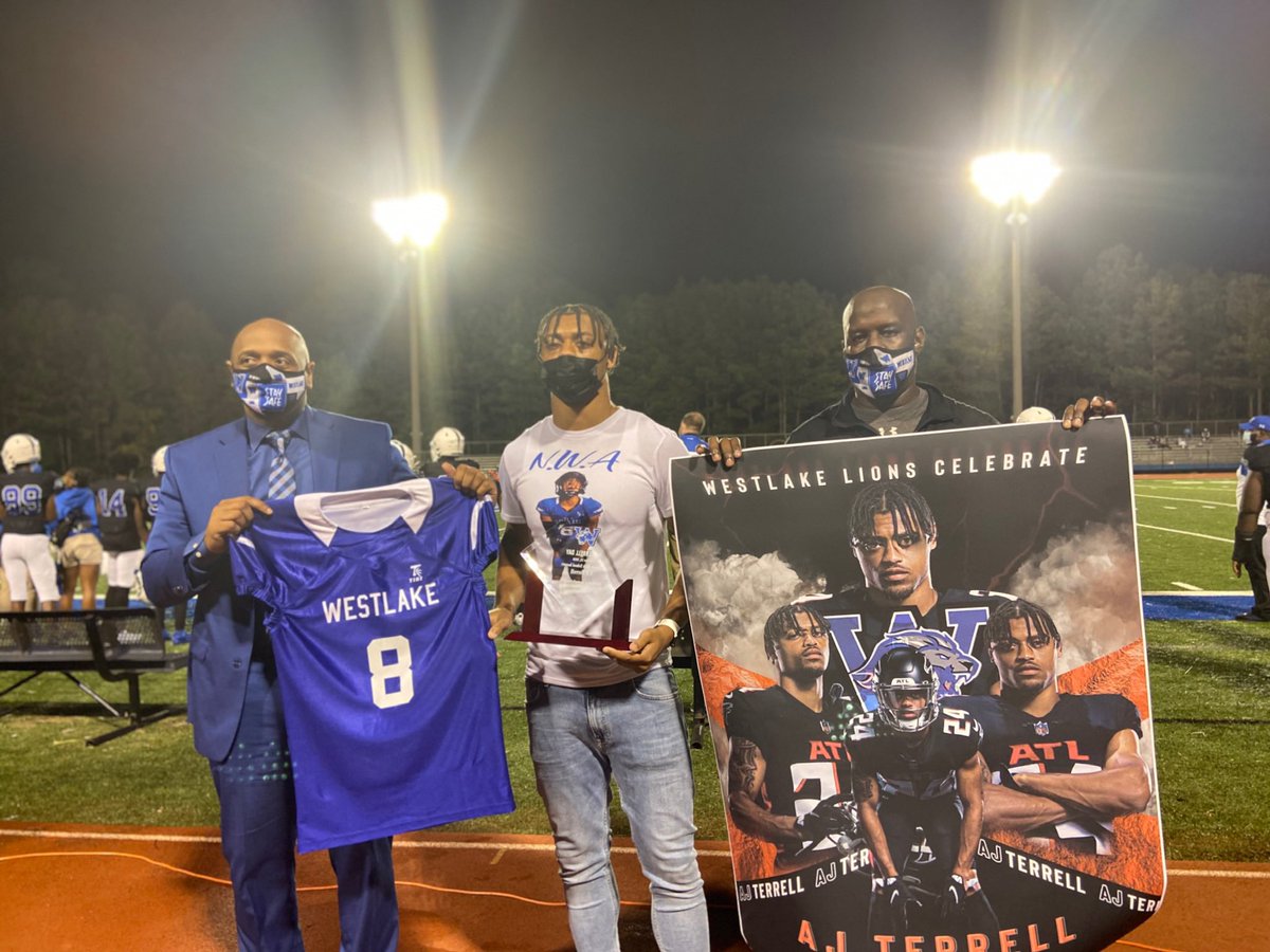 If you’re amazed by <a href="/ajterrell_8/">AJ Terrell</a> on the field (&amp; you should be) that’s nothing compared to the intelligent &amp; humble young man he is off the field. Truly a spectacular young man &amp; <a href="/westlakelions/">Westlake High School</a> royalty! Proud to welcome him home &amp; celebrate him with <a href="/WestlakeFB1/">Westlake Football</a> on yesterday!