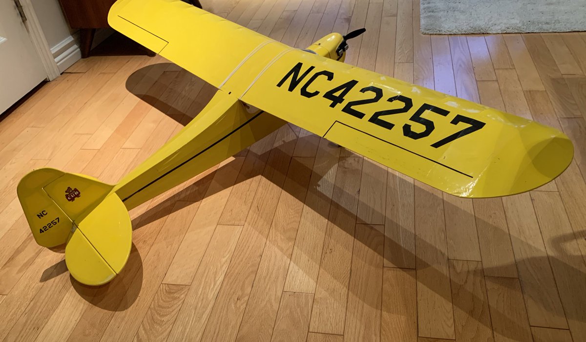 twitandrewking's tweet photo. New servo mounts, repositioned propeller hub, reconfigured to wheels instead of skis.

Just need some lil bits and pieces from @GreatHobbies and we should be in the air soon! 

After 30yrs in the attic, not too bad after a deep clean! #ProjectPiper https://t.co/DcUQSVELA5