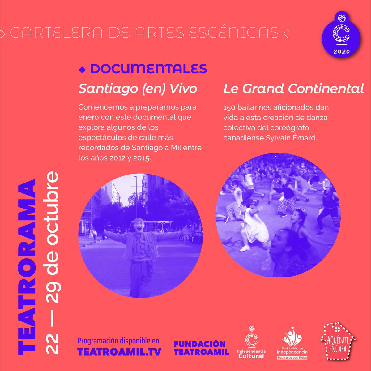 culturaindepe's tweet photo. #Teatrorama Escucha Los invasores de Egon Wolff readaptado en formato de radioteatro y revive algunos de los espectáculos callejeros más recordados del Festival Santiago a Mil, además de conocer cómo las compañías de teatro de calle preparan sus montajes > https://t.co/8wEm7dFnVJ https://t.co/yhlp3yPYhY