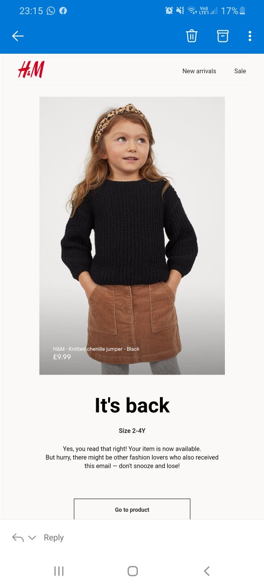 Beeauty_x's tweet photo. @hm I just got this email and I've gone to purchase it but it is not showing up. Has this already sold out or is this an error? Thank you. https://t.co/tnVpc5ytux