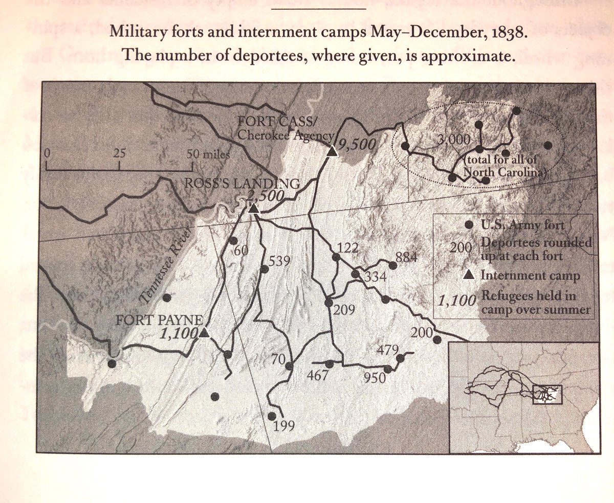 Mapping out the U.S.’s concentration camps for Cherokees before starting their chapter of the Trail of Tears: