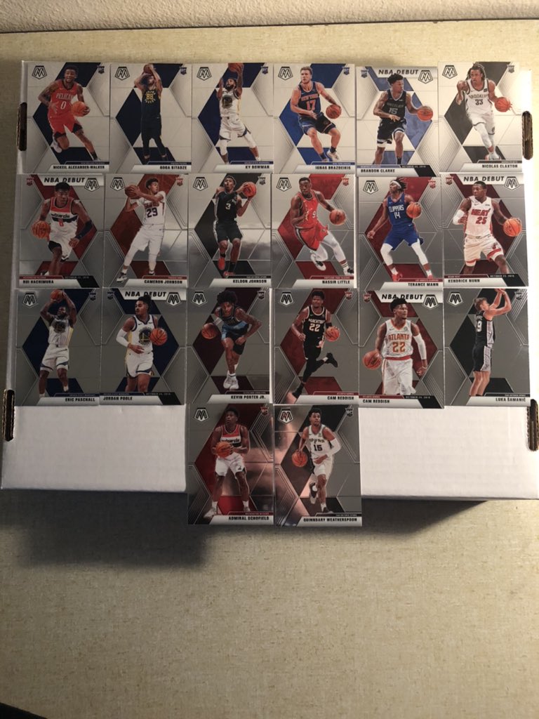HobbiesMidwest's tweet photo. Lot of 20 19-20 Mosaic Basketball Rookie Cards!! 
🔥$28 takes all shipped BMWT obo
@HobbyConnector @Hobby_Connect https://t.co/1BZEh374qR