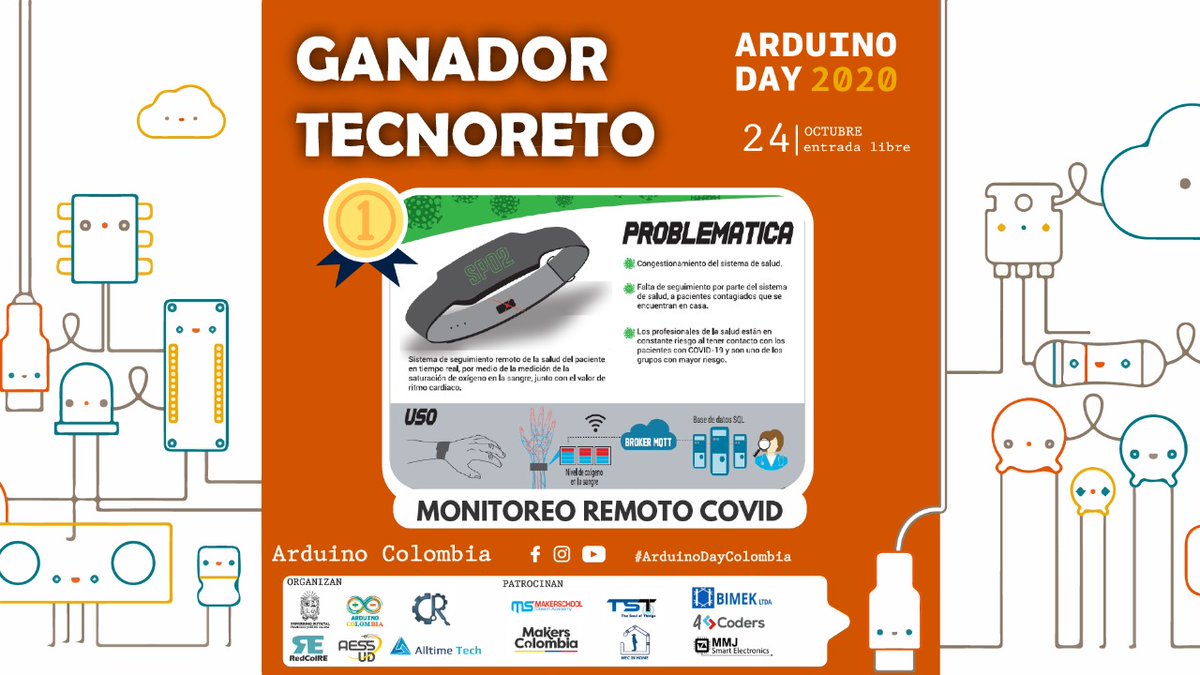 ArduinoColombia's tweet image. ¡Conoce a los ganadores del Tecnoreto de Arduino!
Desliza y conoce estos grandiosos proyectos que con mucho esfuerzo quisieron solucionar un problema traído por la pandemia.
.
.
.
Síguenos en redes sociales
Facebook: Arduino Colombia
Instagram: @arduinocolombia