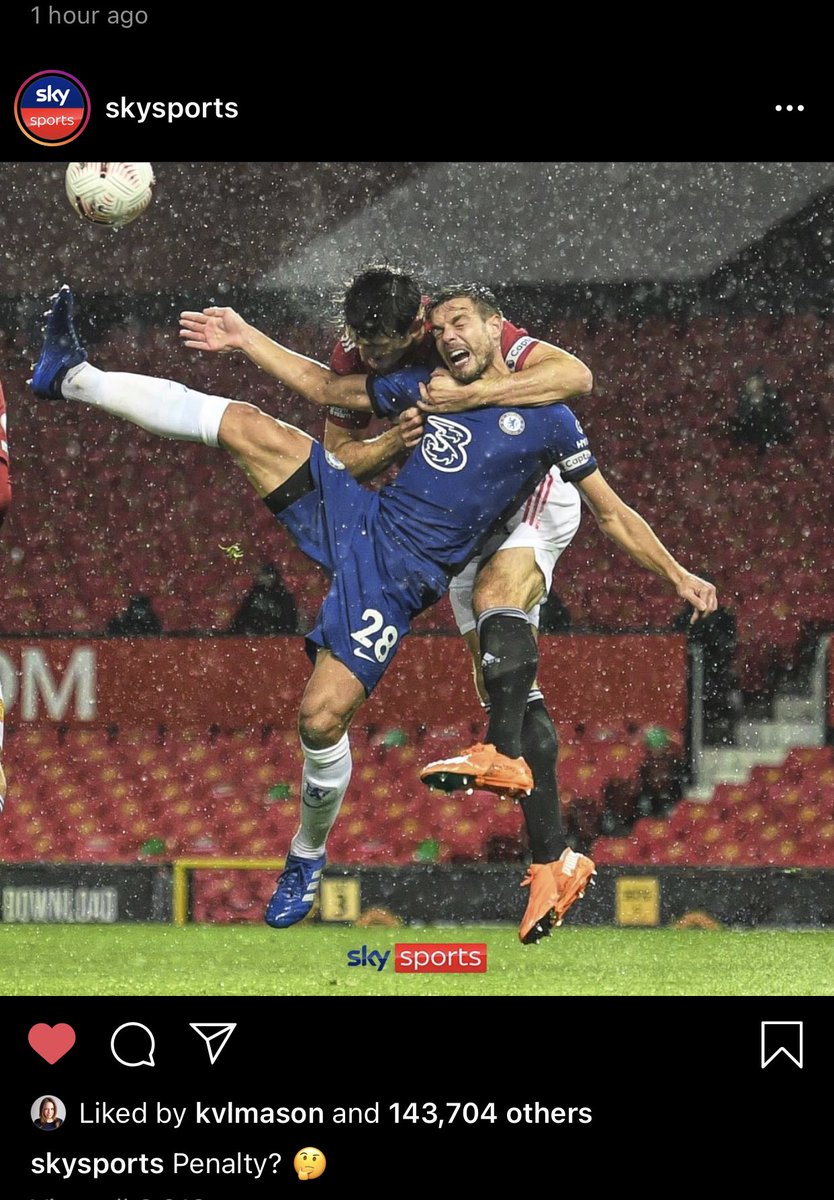 This should have been a penalty to Chelsea all day long... the referee failed in his duty and so did the VAR officials. Yet again. Somehow I feel it’s Manchester United who get away with it all the time! <a href="/FIFAcom/">FIFA</a> <a href="/premierleague/">Premier League</a> <a href="/ChelseaFC/">Chelsea FC</a>
