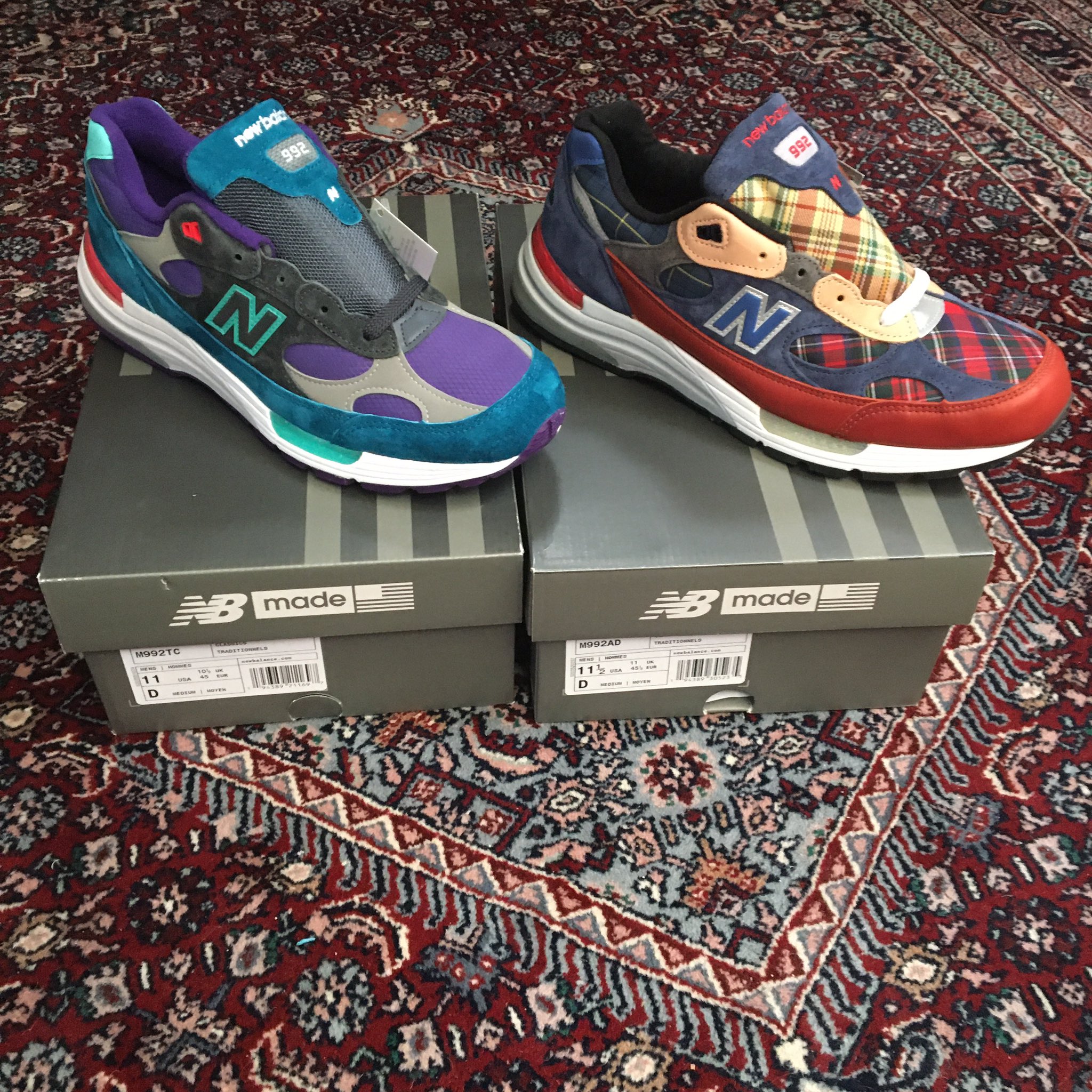 New balance discount plaid sneakers