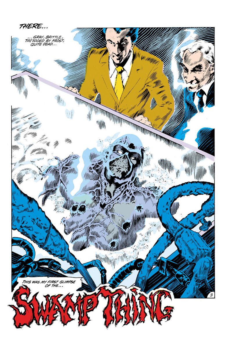 the first thing Alan does and it will be a consistent theme of the run is dust off a lot of characters who didn't tend to get a lot of spotlight at the time, in this case the Foloronic Man. A Justice League villain. He is brought in to Dissect Alec.