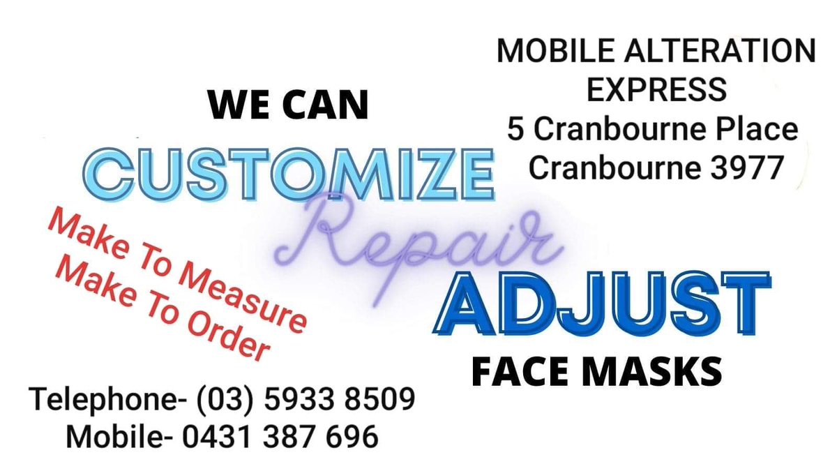 Happy Sunny😎Sunday It Is Folks!Whatever You’re Doing Make Sure Your Clothes #FitFeelAndLookGreat Pop In Say Hello We’re @ 5 CranbournePlace #Cranbourne! #GodBless🙏👗👖#WearAMask #Melbourne #Berwick #PattersonLakes #Pakenham #Clyde #Narre #LookFeelGreat #Alterations #Tailor🇦🇺 https://t.co/vWfzLMM5LK