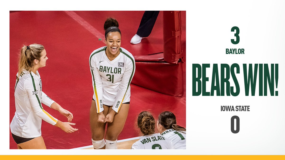 BaylorVBall's tweet photo. Oops, we did it again 🧹🧹🧹

#SicEm 🐻🏐 https://t.co/gxGeS2FnIY