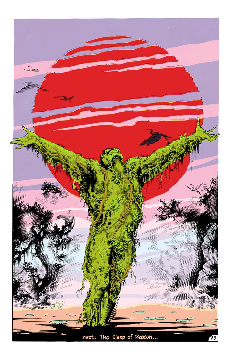 The end of the arc is a grand beginning to the run, this run would go on to INSPIRE many character portrayals, great comics run, and many creators. Swamp Thing to me is slightly more Important then Watchmen, Watchmen is the popular one.