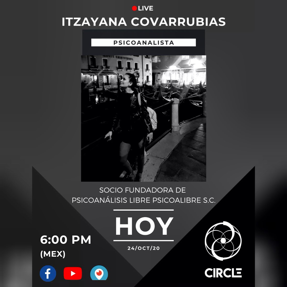 wearecircle_'s tweet photo. #psicoanalisis #libre con la psicoanalista Itzayana Covarrubias!
#EnVivo #Periscope #FacebookLive #YouTubeLive https://t.co/xCZdd3Qwgs