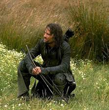 Let's take a closer look at Aragorn. We are introduced to him as a Ranger a sort of mystic of the woods. He seems to have an almost "Elvish" connection to Nature. We find out he was reared in Rivendell...Part 1