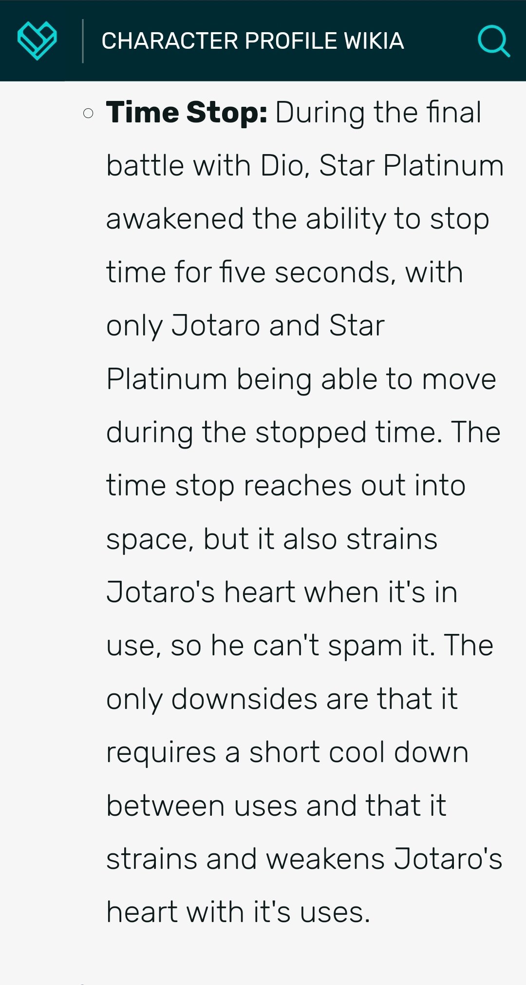 Star Platinum: The World (Part 6) Timestop in real seconds. 