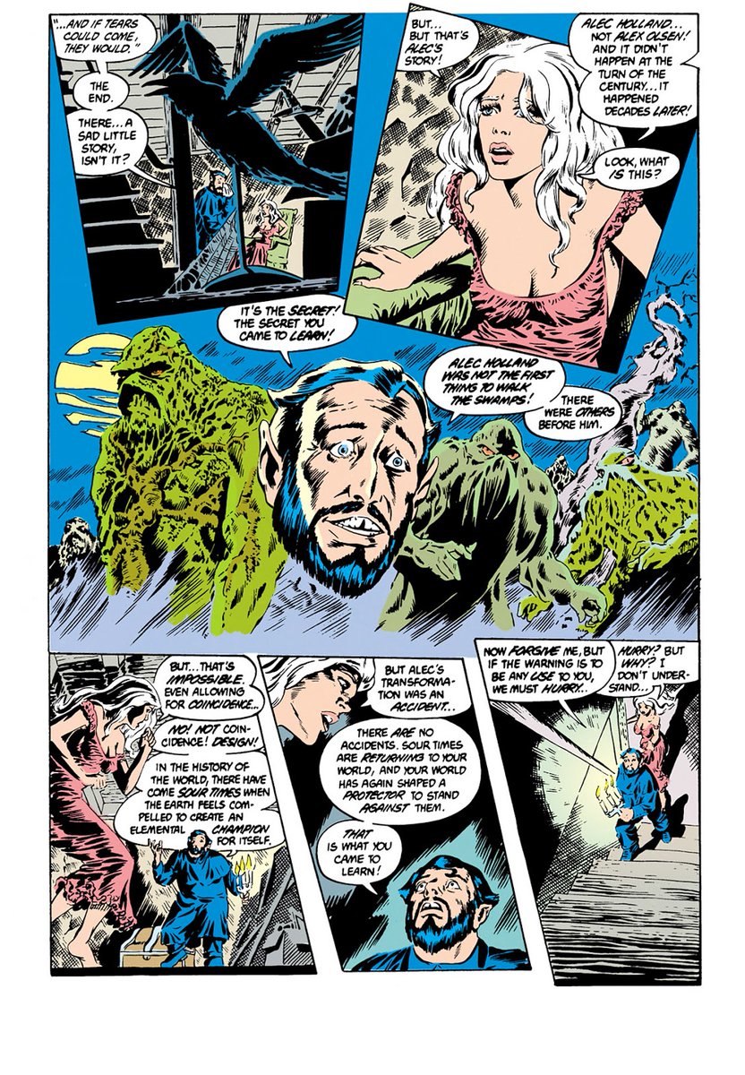 You see Able is the host of House of Secrets, the comic Swamp Thing first showed up in, this connection allowed to make CANON the Alex Olsen version and make him on of the first Swamp Thing bringing together a whole bunch of plots.