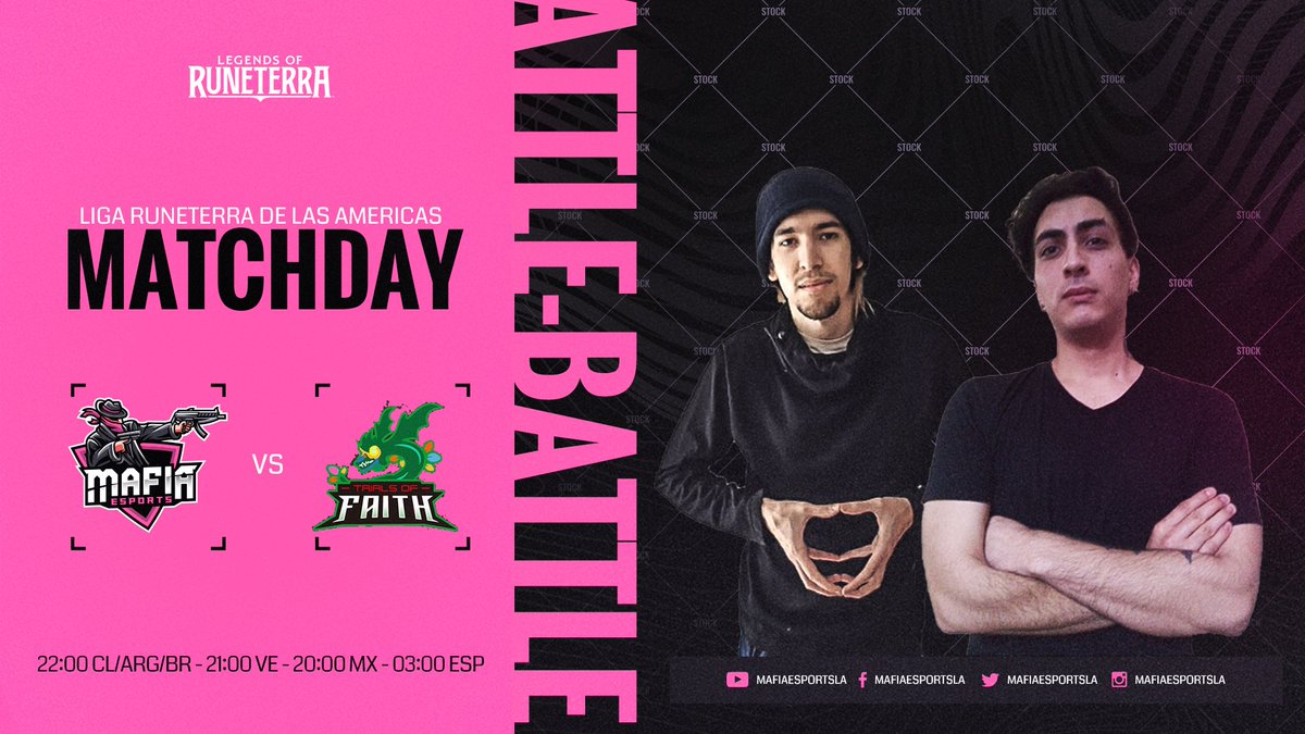 MafiaEsportsLA's tweet photo. Hoy jugamos por la 5ta Fecha de la @LigaLRA
𝗠𝗔𝗧𝗖𝗛 𝗗𝗔𝗬
📅Sabado 24 de Octubre 2020
⏰22:00 Hrs de Chile/Arg/BR (UTC -3)
🆚#TrialsOfFaith
#WeAreMafia
@RuneterraES
@LoR_Santupea92
@RuneterraBrasil https://t.co/J6NdSSn42g