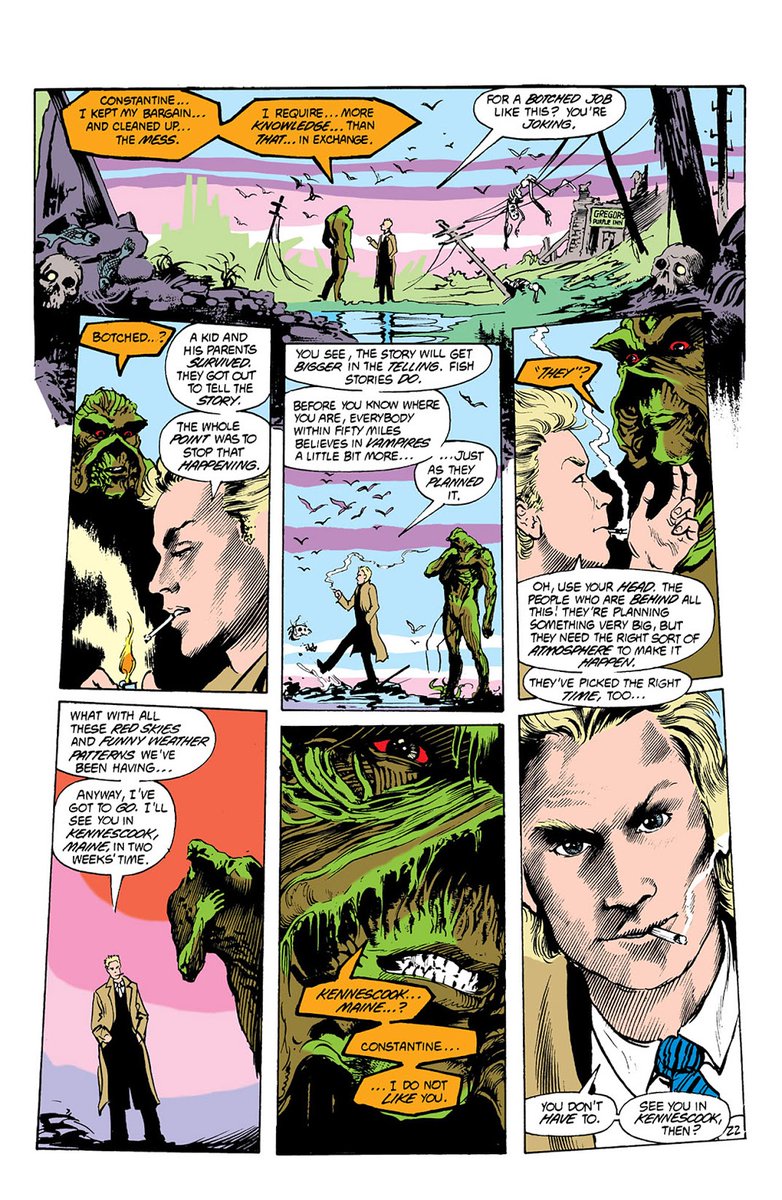 This arc sets up Swamp Thing learning new powers and becoming a much more powerful character in the long run the regeneration power would allow Alan to tell more far out stories later in the run especially when we get to space.