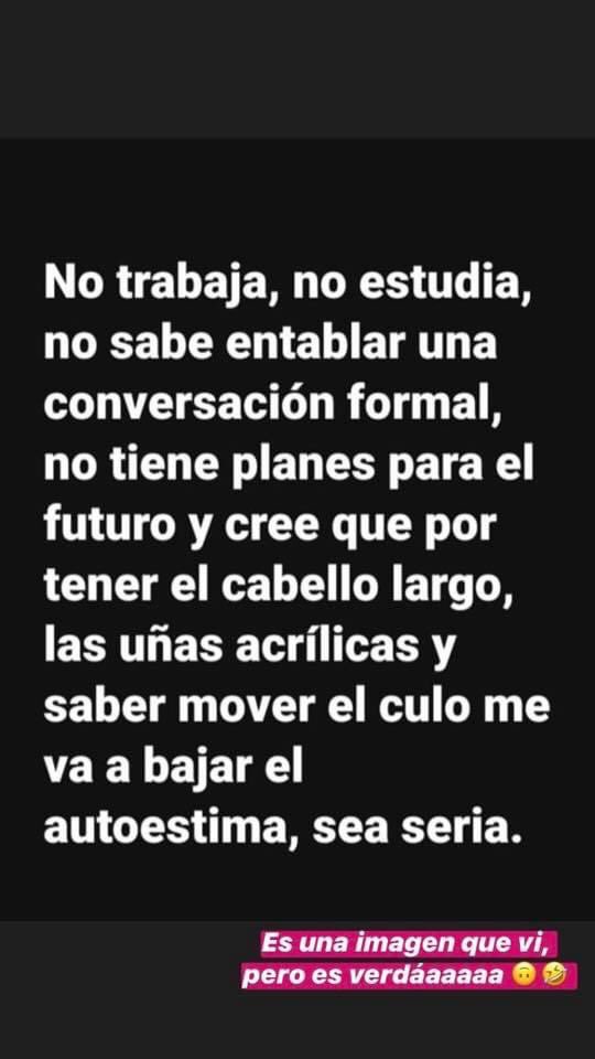 Magic__Bloom's tweet photo. No trabajo, no estudio, no sé entablar una conversación formal, no tengo planes para el futuro, tampoco tengo el cabello largo, uñas acrílicas ni sé mover el culo

Damn https://t.co/2fUMAOn27w