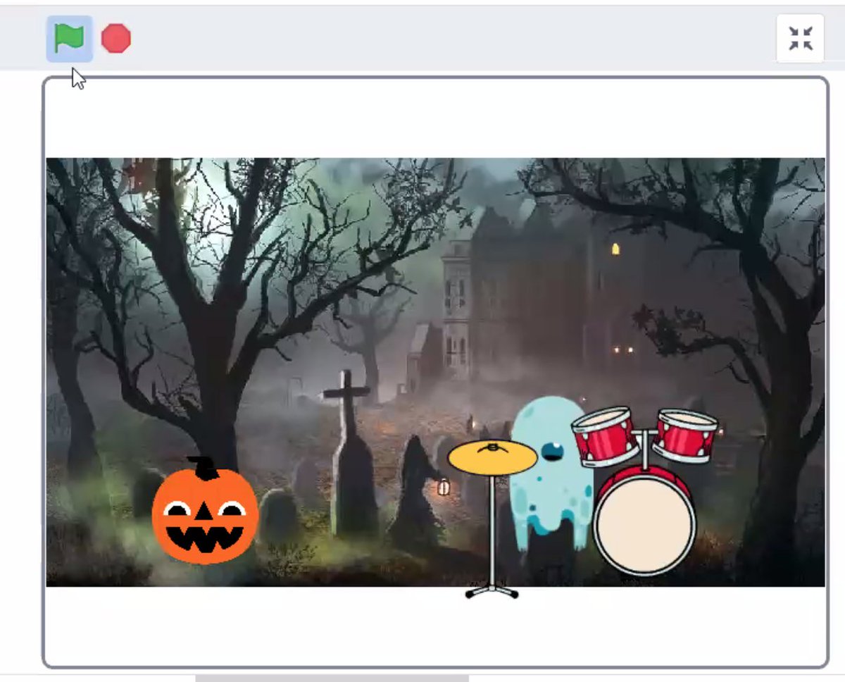 coderdojoapexnc's tweet image. It&apos;s that time of the Year 👻🎃👻🎃 #DojoBooChallenge #Halloween #Scratch