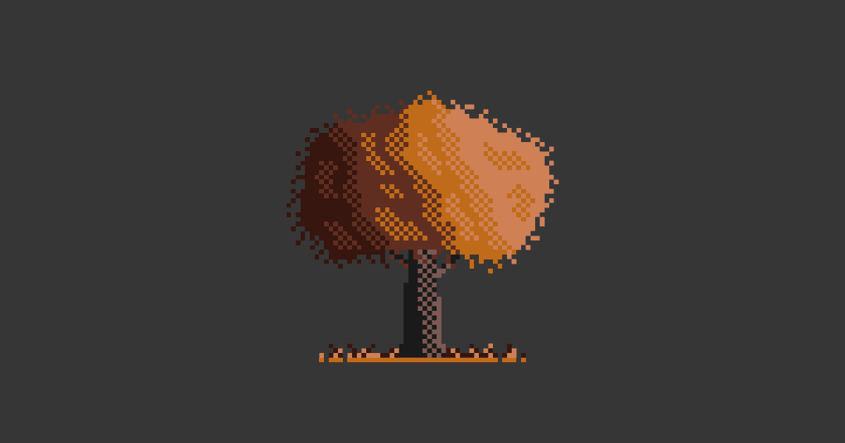 2bpixelninja's tweet photo. Today #Sunlit autumn tree for @Pixel_Dailies using #rustgold8 palette
| #pixelart โ #pixel_dailies | https://t.co/MnuBv7Ayes