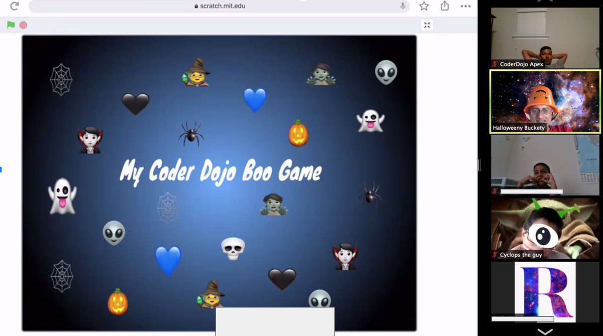 coderdojoapexnc's tweet image. It&apos;s that time of the Year 👻🎃👻🎃 #DojoBooChallenge #Halloween #Scratch