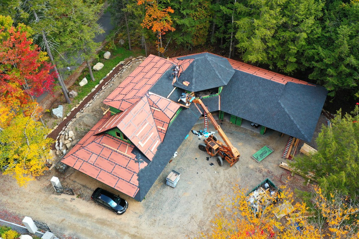 dreambuildersny's tweet photo. Broad vision. Careful thought. Hand-crafted designs. 🏡 

#drone #home #underconstruction https://t.co/wUU8sRyu5W