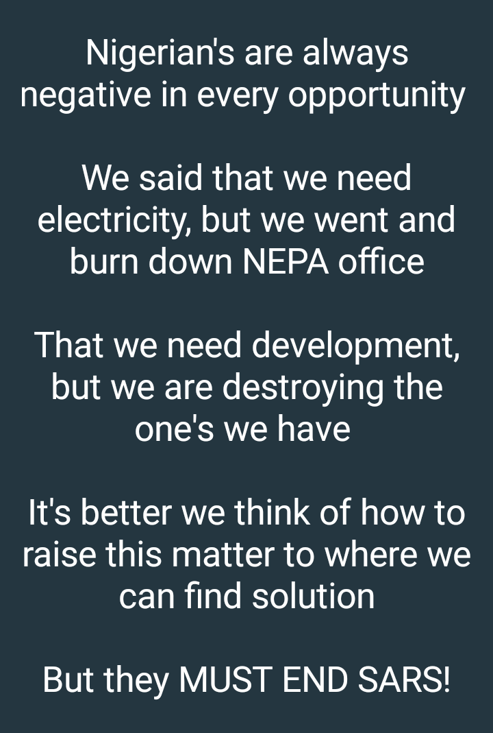 #END SARS, POLICE BRUTALITY AND BAD GOVERNANCE