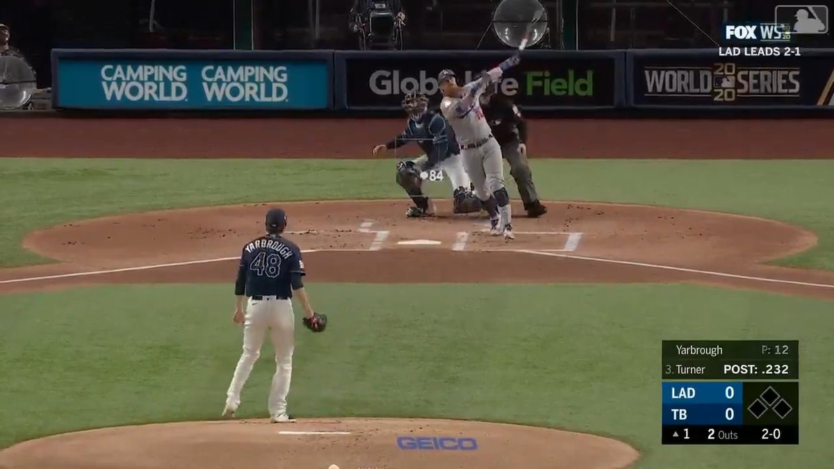 The dodgers strike first with a Justin Turner home run. Turner