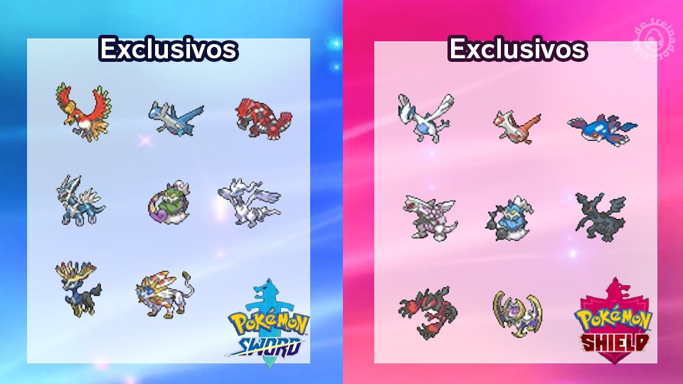 Pokémon Sword e Shield - Exclusivos Das Versões 