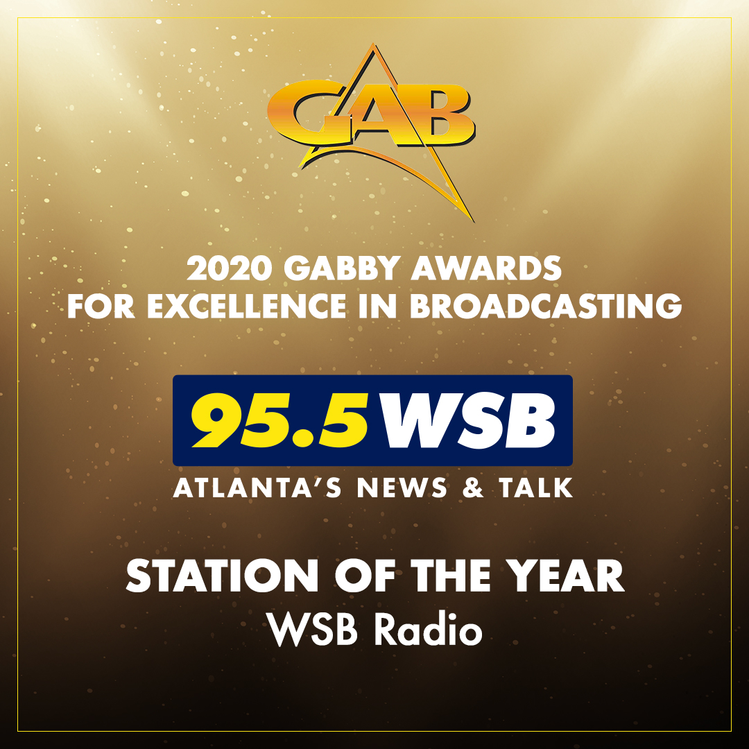 wsbradio's tweet photo. WSB wins the award for βStation of the Yearβ at the Georgia Association of Broadcasters' 2020 Gabby Awards! Congratulations to the entire WSB staff! #virtualGABBYs #GABBYsathome https://t.co/a6rbgIyp8U