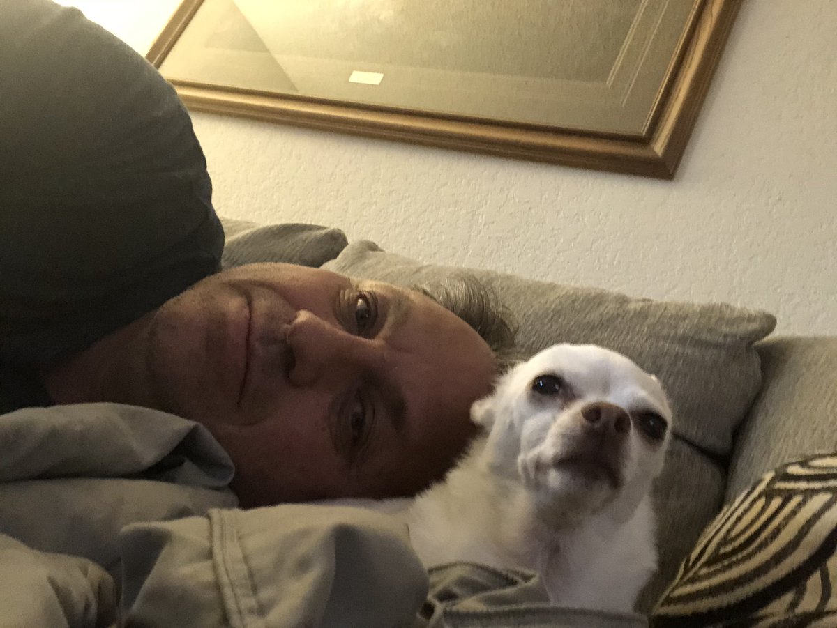 BobbyGsVentures's tweet photo. After the all night drive just waking up from a nap. I think The @WeaselWhiskey missed her dad, have not seen her for 3 weeks. (I think dad missed her a little also) https://t.co/C9uIFovhp7