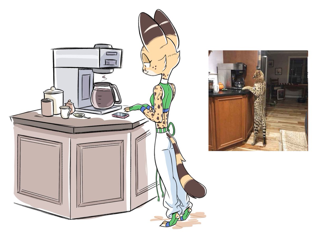 Kiera, but I try drawing her using funny serval pics as reference