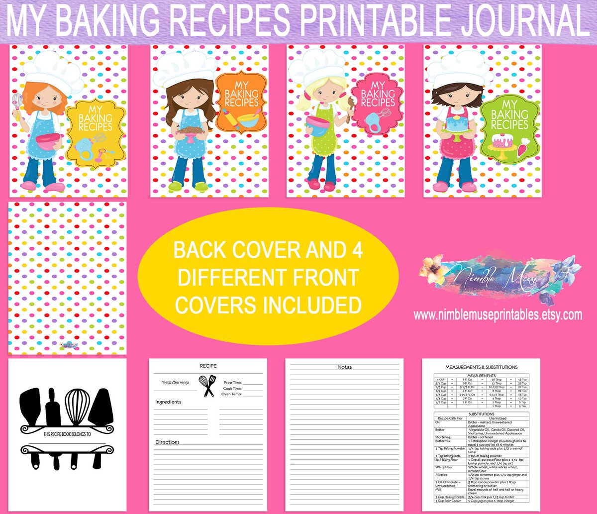 NimbleMuse's tweet photo. Excited to share the latest addition to my #etsy shop: My Baking Recipes Printable Journal, Cute Polka Dot Cookbook Recipe Template And Lined Notes Page, Baking Gift For Girls, Baker's Journal https://t.co/beg820ih2L #bakinggifts #forkids #bakinggift #forgirls #bakers https://t.co/4IoAmswEtj