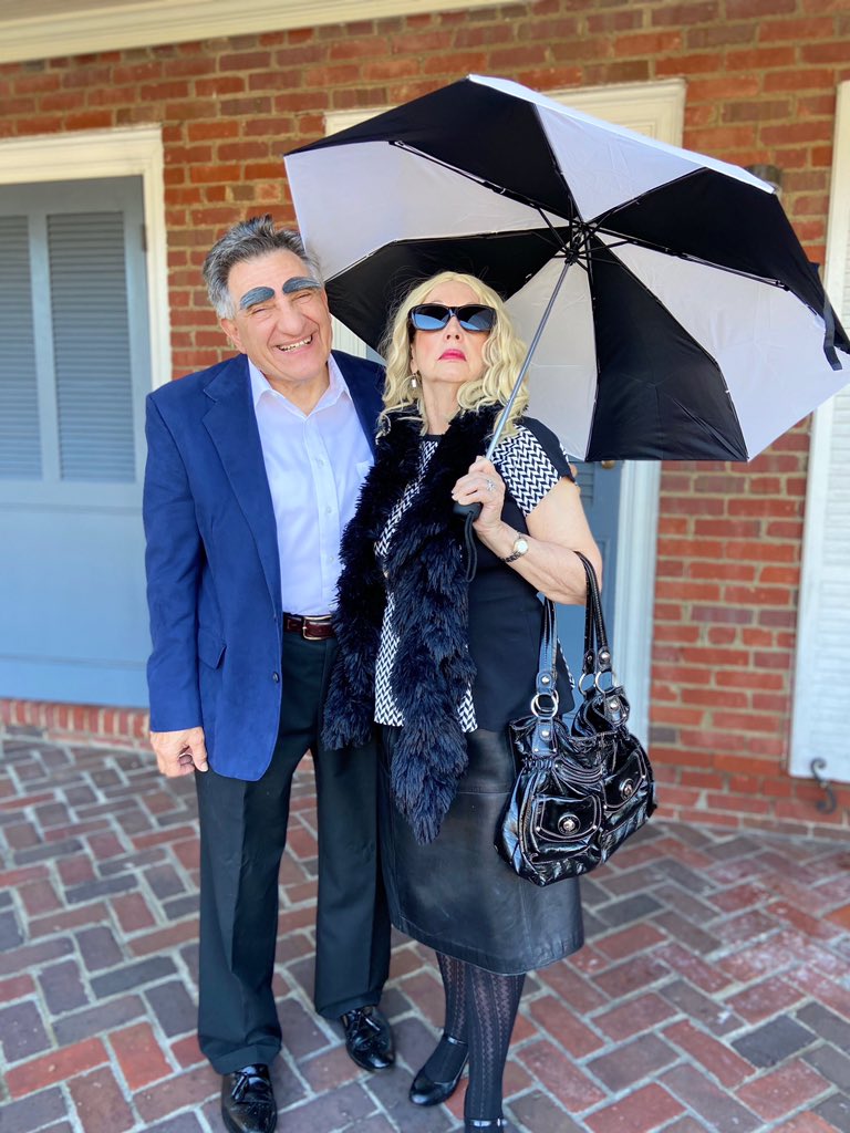rebeccabear1's tweet photo. We think our dad resembles @Realeugenelevy so we dressed up Mom &amp; Dad like Johnny &amp; Moira Rose! @SchittsCreek @annefrances @danjlevy https://t.co/62sK3Zcfic