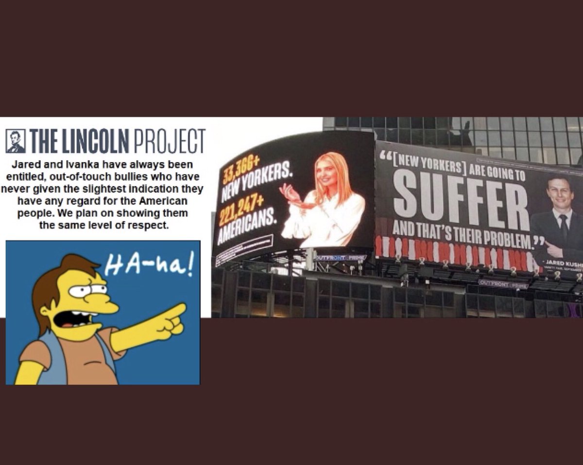 <a href="/TheRealHoarse/">The Hoarse Whisperer</a> <a href="/ProjectLincoln/">The Lincoln Project</a> Aw, they shoulda used my version. Ha-ha!! 😄