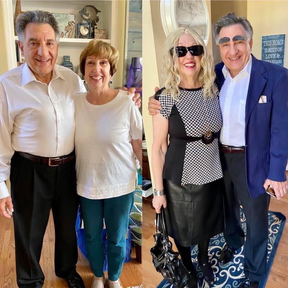rebeccabear1's tweet photo. @Realeugenelevy We think our dad resembles you so we dressed up our parents as Johnny &amp; Moira! @SchittsCreek https://t.co/RKwlIEiNIC