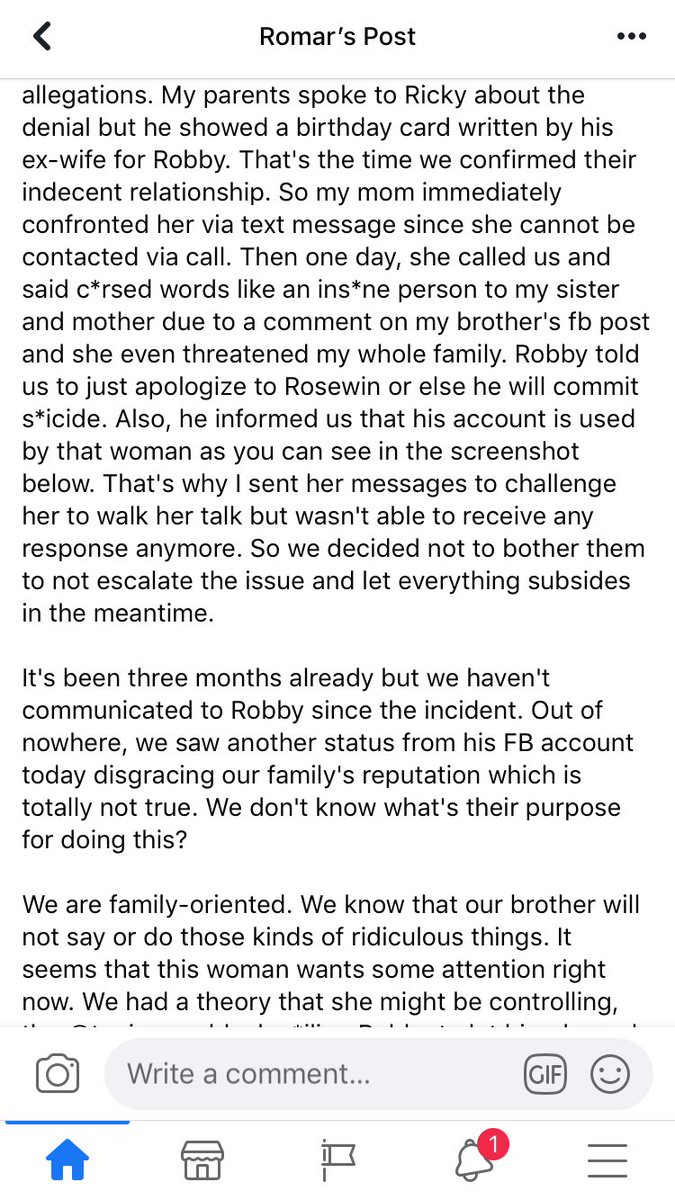 blackmailing him (my brother can fight that’s why we have a big feeling that she’s threatening him) I once chatted her ex husband and son abt this but they are not even so bothered abt it. (I know this is getting longer already that’s why i will just put my brother’s post ++