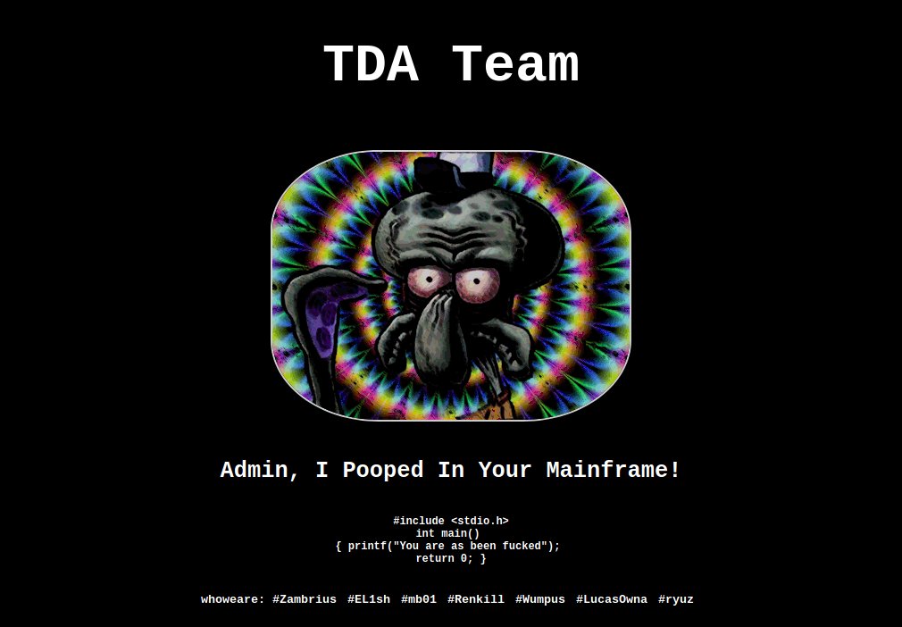 TDATeamOfc's tweet photo. Admin, I Pooped In Your Mainframe!
Hackeado: https://t.co/IrbX7pWE3O
@DCM_online @DiarioPE @UOLNoticias
#TDATEAM #Hacked #Fuck #Recife #Admin https://t.co/z8GNXgaaQP