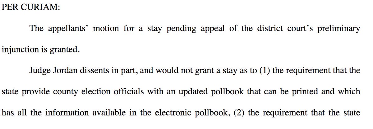 11th Cir.: reverses district court decision, which had required Georgia polling places to have paper backups of poll books. Now they don't have to have those poll books. No explanation so we don't know why court reversed. 23/ …https://coaltionforgoodgovernance.sharefile.com/share/view/sb8df85e9d424b0a8