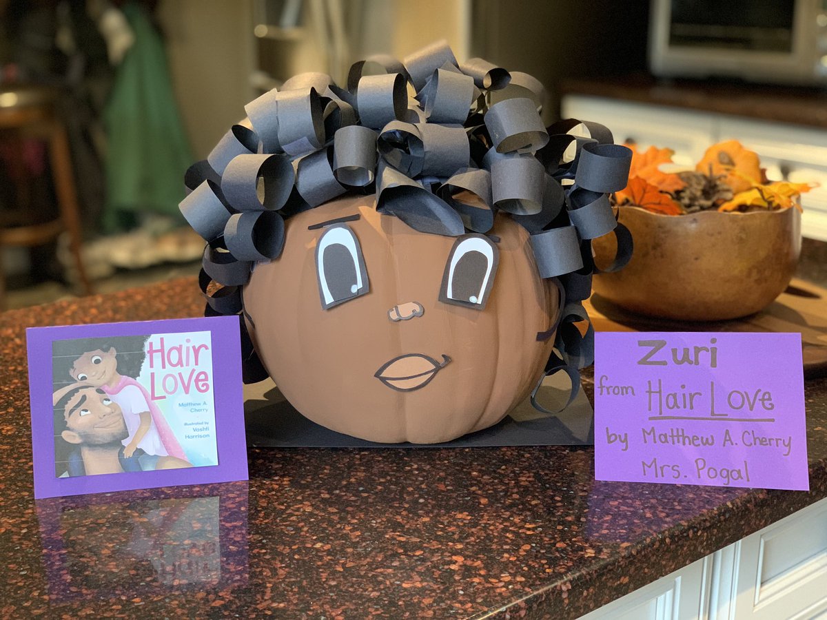Finished my character pumpkin for <a href="/BrooksideTweet/">Brookside Elementary</a> Pumpkin Parade <a href="/MatthewACherry/">Matthew A. Cherry</a> #HairLove is a favorite in our class! <a href="/GreeceCentral/">Greece Central</a>