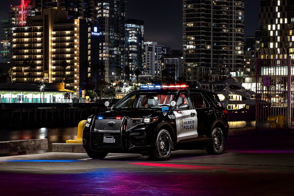PortSDHPD's tweet photo. Keeping you safe along the waterfront and at the airport 24/7!
Thanks to @creighphotography for this awesome shot of our newest eco-friendly Ford Utility Interceptor Hybrid.
#portofsandiego #sandiegoairport #fordinterceptorutility #gotmpg #downtownsandiego #hybridpolicevehicles https://t.co/GodvslaCZy