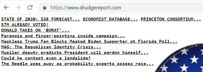 Sam Wang On Twitter Getting Linked From Drudge Was Not On My Bingo Card For 2020 But Https T Co Sgzuzp5wwl