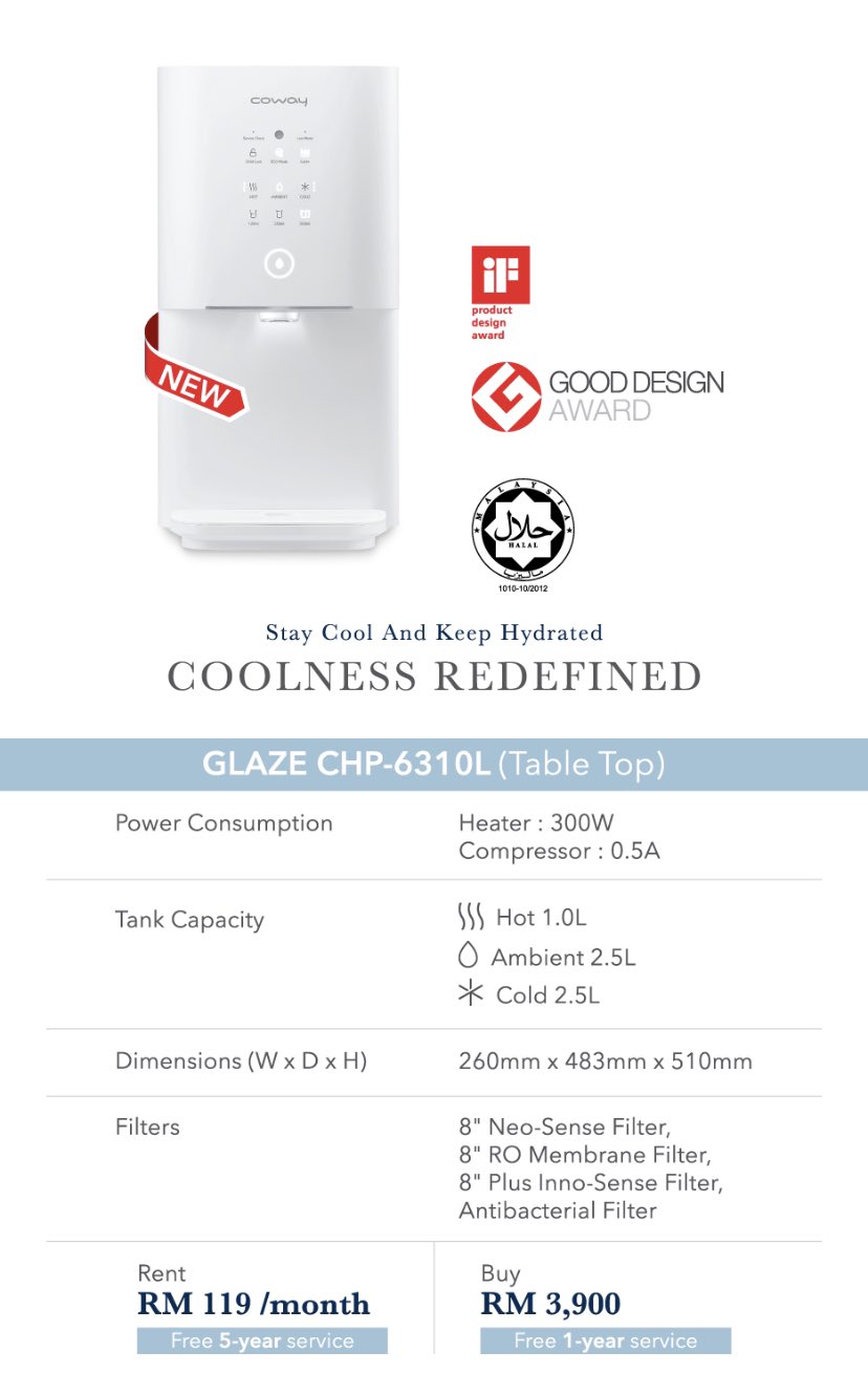 Paan Raja Coway On Twitter Selamat Pagi Rakan Internet Tahukah Anda Coway Bawak Masuk Penapis Air Baru Disebabkan Kecil Tu Laku Teruk Design Minimalist Ni Minimalist Tapi Ada Tank Memperkenalkan Glaze