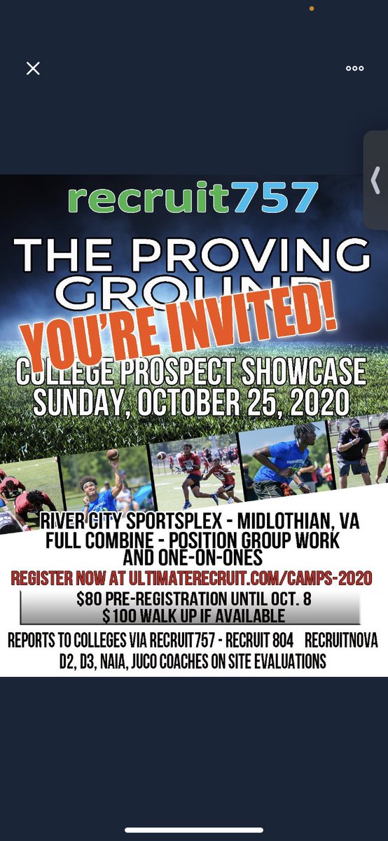 I will be attending the proving ground tomorrow <a href="/REALFOOTBALL804/">Brent Johnson</a>  <a href="/rirby18/">Coach Ricky Irby</a> <a href="/shakebakesports/">B.Baker</a> <a href="/ECUPiratesFB/">ECU Football</a> <a href="/WVStateFB/">West Virginia State University Football</a> <a href="/RCCoachCarter/">Rob Carter</a> <a href="/CoachKSquare/">Kevin Kimble</a> <a href="/Recruit757/">recruit757</a> <a href="/VUU_Football/">Virginia Union Univ Football 🏈</a> @AU_CoachBeck <a href="/coachKBarnett/">Kory Barnett</a>