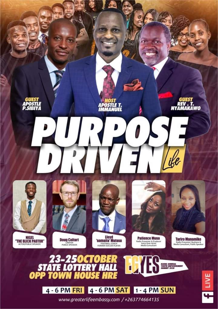 apostletry's tweet photo. EGYES 2020 DAY 03 TODAY (GRAND FINALE)
You don't need to miss or be late for the grand finale of EGYES 2020 today . Todays time is 1PM SHARP AT THE STATE LOTTERY HALL - HARARE CBD.
#EGYES2020 #GRANDFINALE #STATELOTTERYHALL #1PMSHARP https://t.co/vY1YDq94eb
