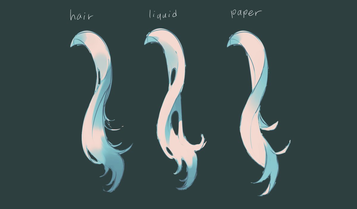 「髪の練習をしていて気付いたけど、髪の表現は大体毛束と液体と紙に分かれる気がする 」|石田のイラスト