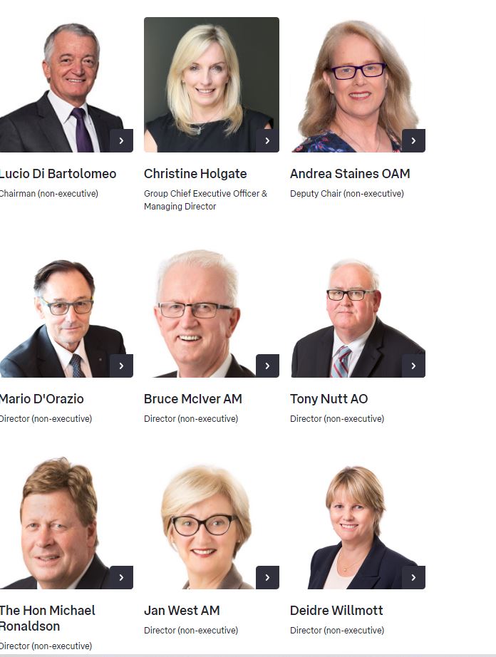 the Australia Post Board of Directors - those that agreed to $20k of Cartier watches... none have so far stood down apart from CEO.