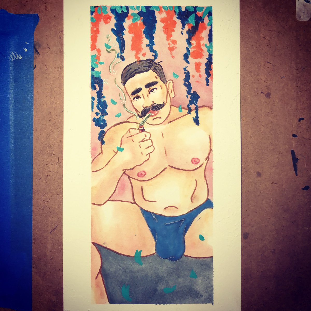 BenHaMeanie's tweet photo. My latest 🤓 #benhameanie #artwork #queerart #queermale #art https://t.co/ExBFerSKmJ