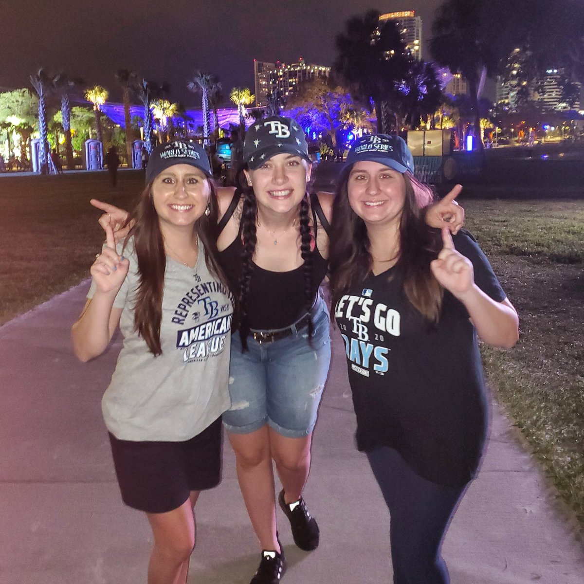 TBRaysTwins's tweet photo. @raysbaseball's Good Luck Triplets are back together at the #Rays Watch Party!!! π LET'S DO THIS!!! πβΎοΈπͺπ₯ππ #RAYSUP #WORLDSERIES #2020YEAROFTHERAYS #RESPECTTB https://t.co/JQjWpJSL5c