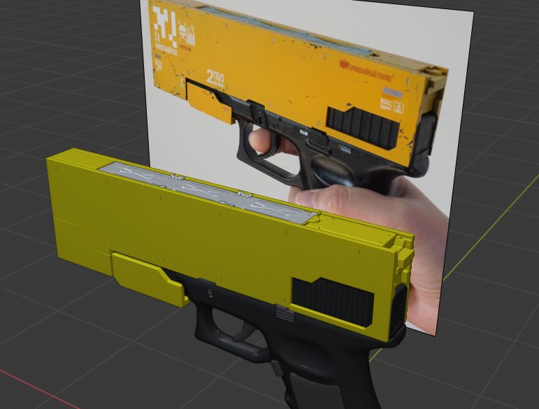 peterjames3d's tweet image. Another unfinished project, based on illustration by @maxi_1019 as a modified Glock. Mostly finished mesh, needs texturing however. #b3d #3dmodeling #gamedev #indiedev